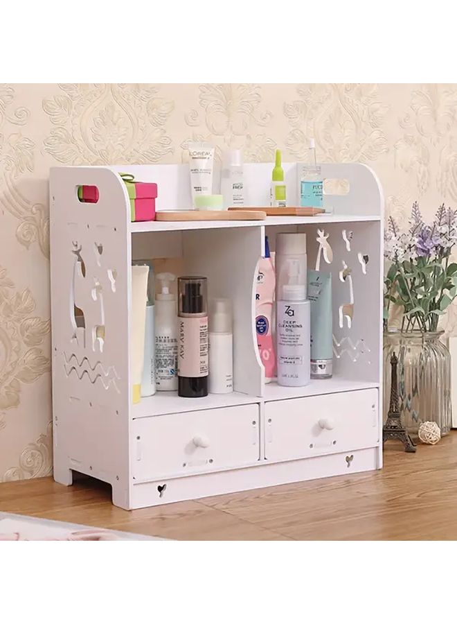 Deer Up Down Model White Plastic Bathroom Vanity Organizer With Drawers Open Shelves - Image 4